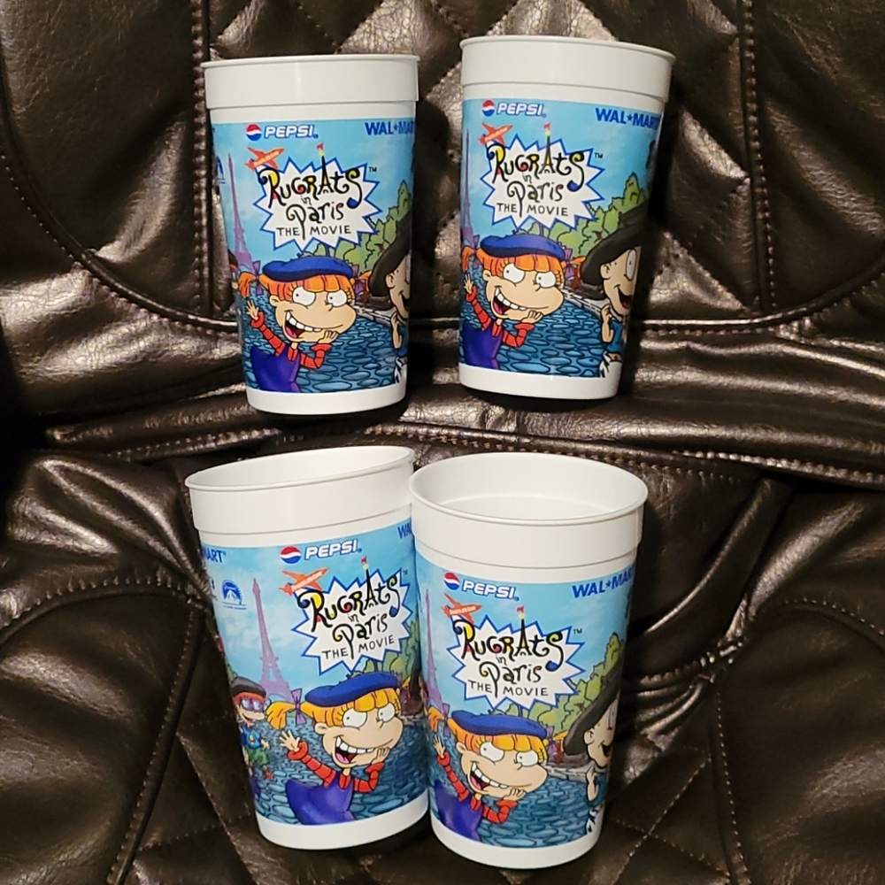 Vintage Rugrats in Paris promotional movie cups
